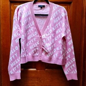 Shein x Hello Kitty Pink Cropped Sweater